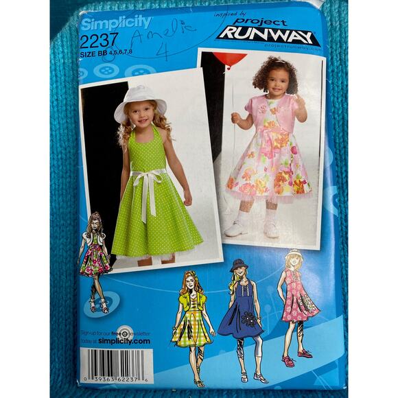 Simplicity Sewing pattern 2237 toddler dress flare skirt size 4 - Picture 1 of 5